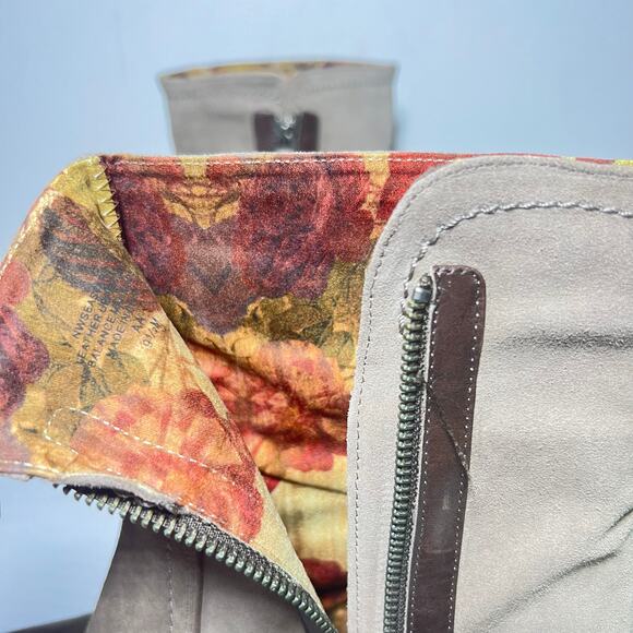 Nine West Zip Boots NW Seastars Boho Taupe Gray Leather New in Box Size 9.5 - Picture 14 of 14